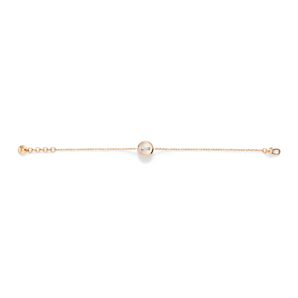 Pomellato Pom Pom Dot Armband (PBC4031O7WHRDB0MP) aus Roségold mit Diamant und Perlmutt