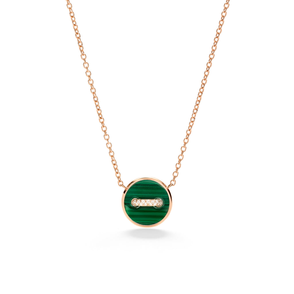 Pomellato Pom Pom Dot Halskette mit Anhänger (PCC4030O7000DB0MY) aus Roségold mit Diamant, Malachit und Perlmutt