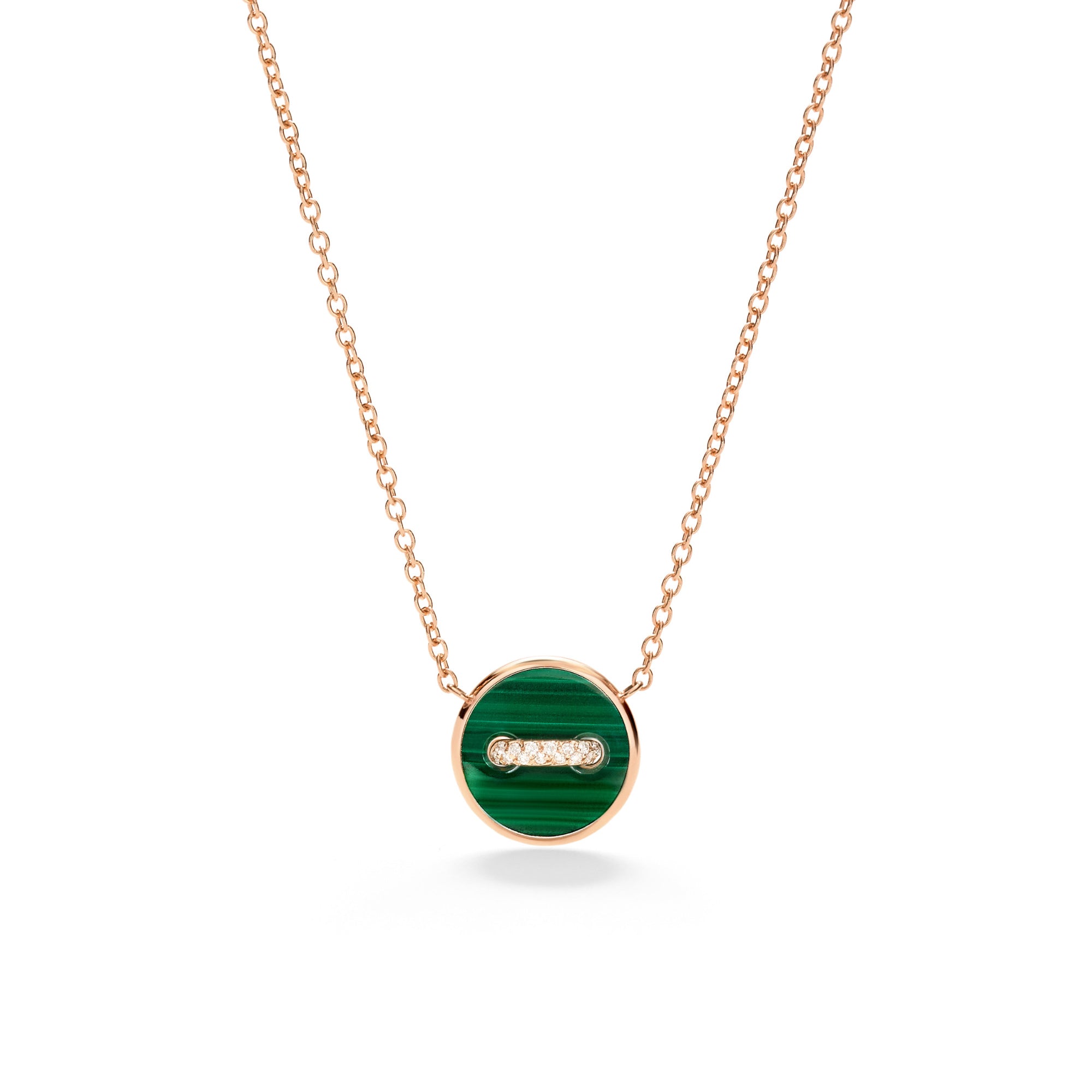 Pomellato Pom Pom Dot Halskette mit Anhänger (PCC4030O7000DB0MY) aus Roségold mit Diamant, Malachit und Perlmutt