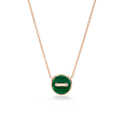 Pomellato Pom Pom Dot Halskette mit Anhänger (PCC4030O7000DB0MY) aus Roségold mit Diamant, Malachit und Perlmutt