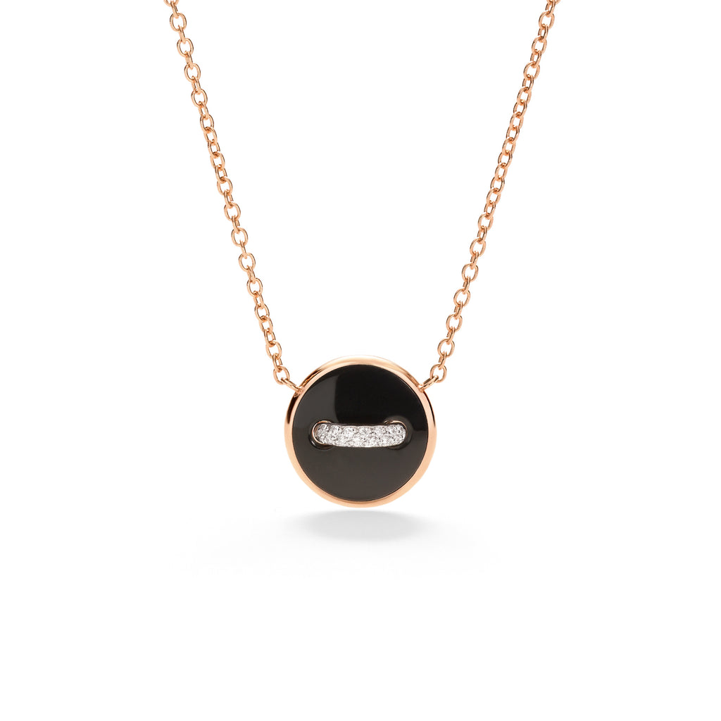 Pomellato Pom Pom Dot wendbare Halskette mit Anhänger (PCC4030O7WHRDB0ON) aus Roségold mit Diamant, Onyx und Perlmutt
