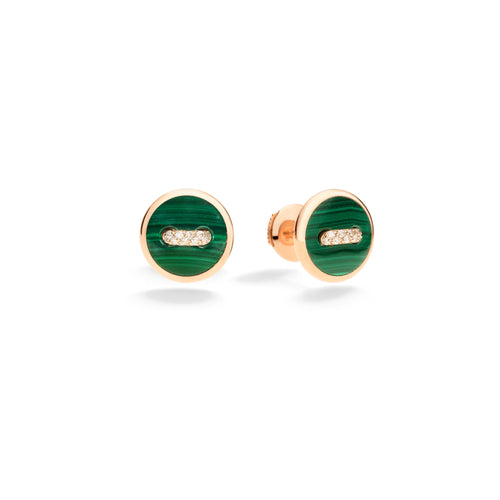 Pomellato Pom Pom Dot Ohrringe (POC4030O7000DB0MY) aus Roségold mit Diamant und Malachit