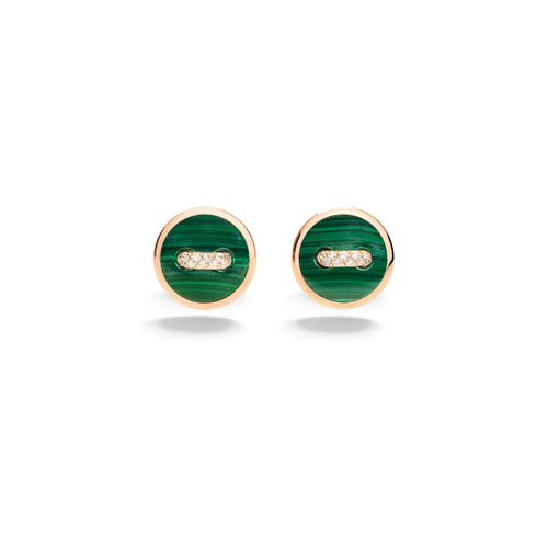 Pomellato Pom Pom Dot Ohrringe (POC4030O7000DB0MY) aus Roségold mit Diamant und Malachit