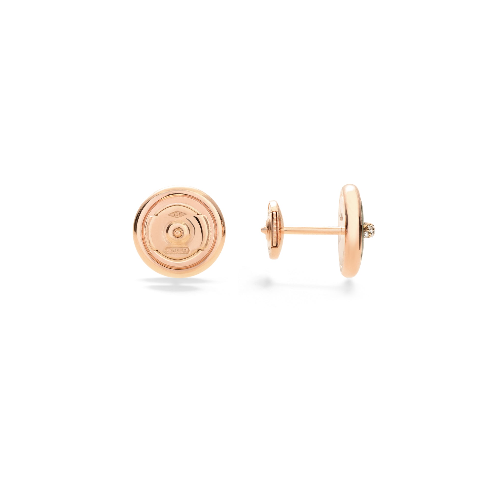 Pomellato Pom Pom Dot Ohrringe (POC4030O7000DB0MY) aus Roségold mit Diamant und Malachit