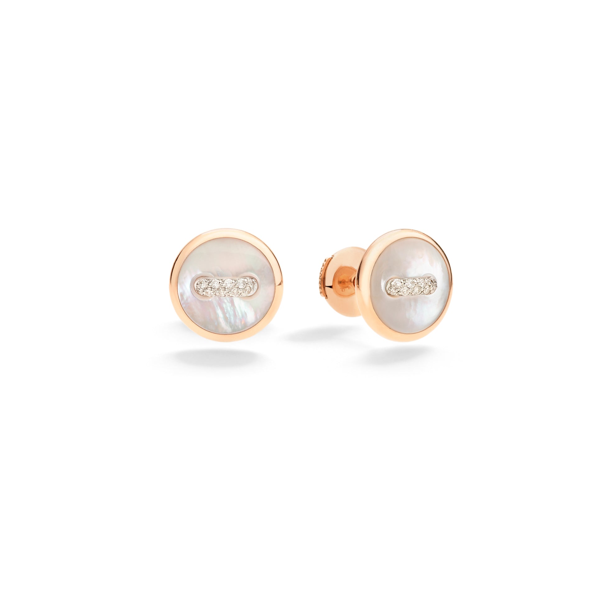 Pomellato Pom Pom Dot Ohrringe (POC4030O7WHRDB0MP) aus Roségold mit Diamant und Perlmutt