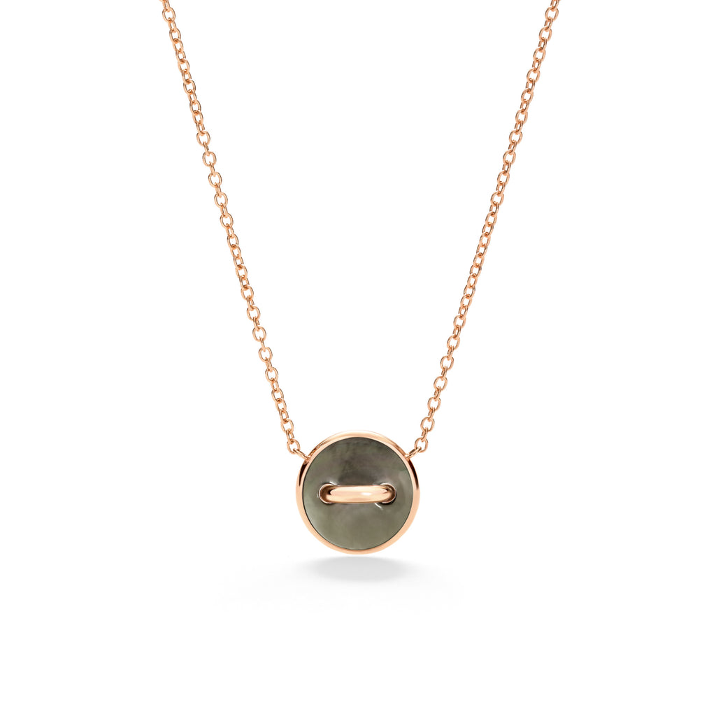 Pomellato Pom Pom Dot wendbare Halskette mit Anhänger (PCC4030O7WHRDB0MP) aus Roségold mit Diamant und Perlmutt
