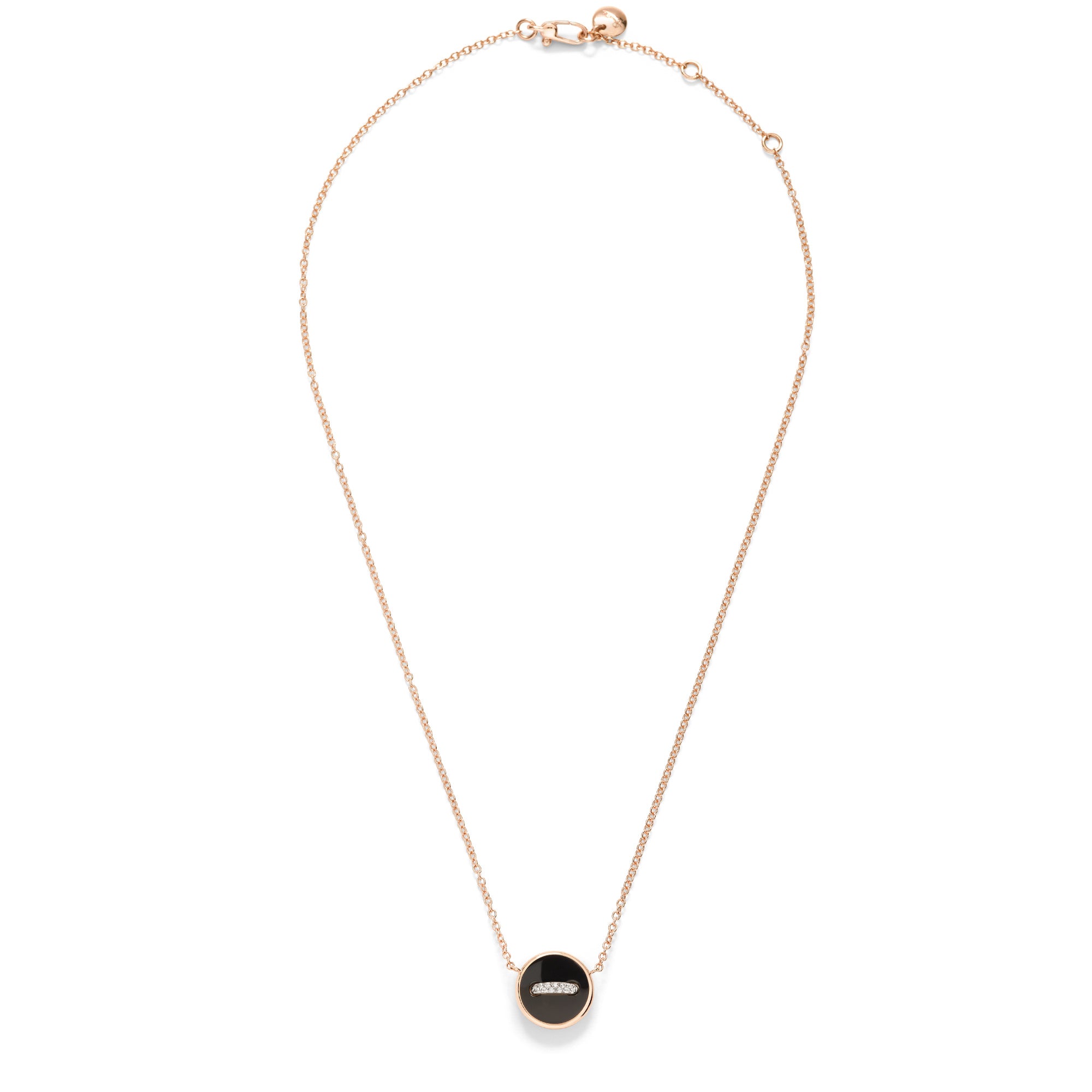 Pomellato Pom Pom Dot wendbare Halskette mit Anhänger (PCC4030O7WHRDB0ON) aus Roségold mit Diamant, Onyx und Perlmutt