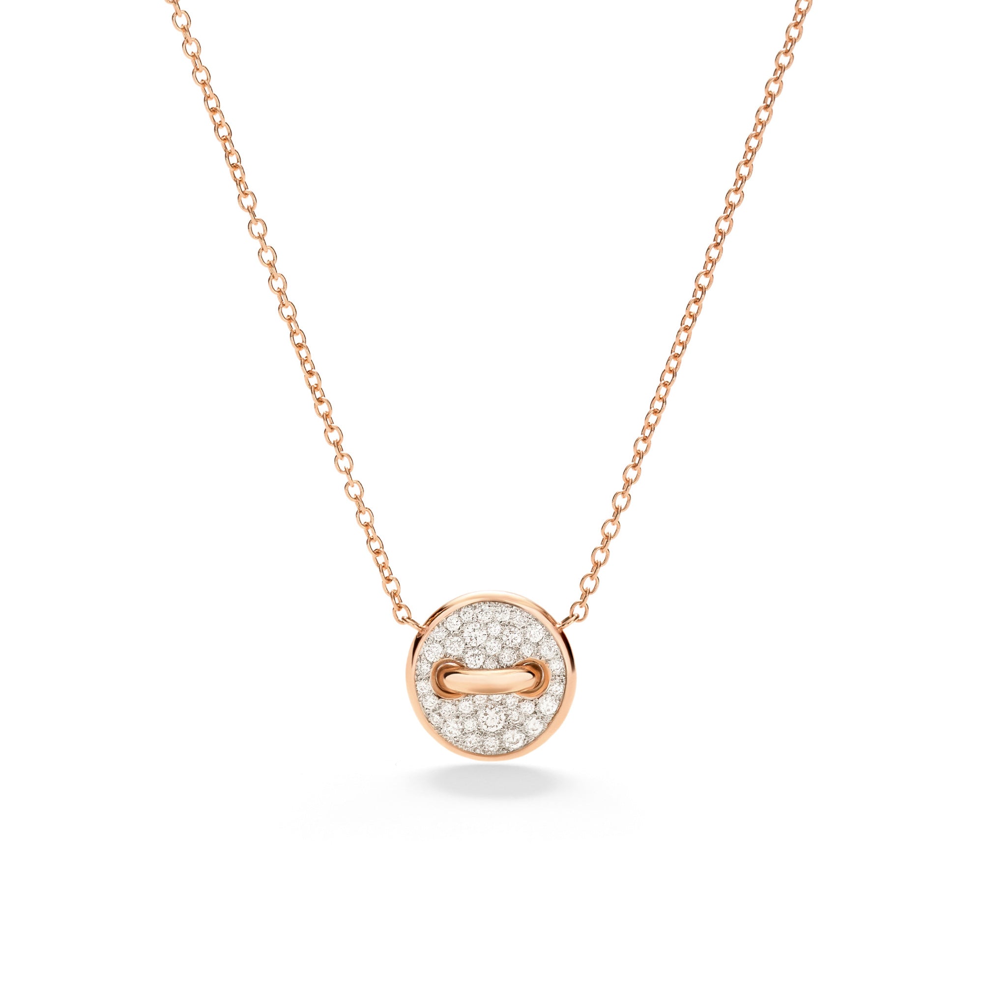 Pomellato Pom Pom Dot wendbare Halskette mit Anhänger (PCC4031O7WHRDB0MP) aus Gelbgold mit Diamant