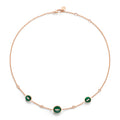 Pomellato Pom Pom Dot wendbare Halskette (PCC6030O7000BMPMY) aus Roségold mit Diamant, Malachit und Perlmutt