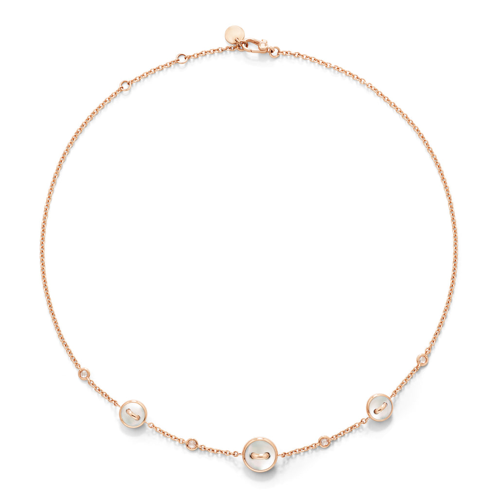 Pomellato Pom Pom Dot wendbare Halskette (PCC6030O7000BMPMY) aus Roségold mit Diamant, Malachit und Perlmutt