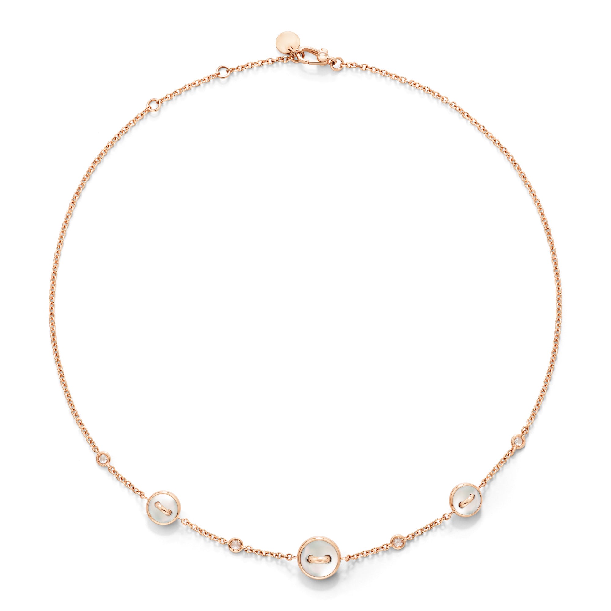 Pomellato Pom Pom Dot wendbare Halskette (PCC6030O7000BMPMY) aus Roségold mit Diamant, Malachit und Perlmutt