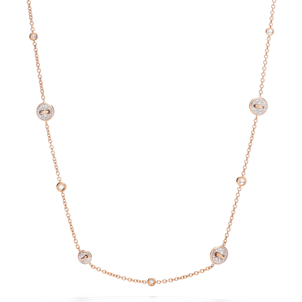 Pomellato Pom Pom Dot wendbare Halskette (PCC6031O7WHRDB000) aus Roségold mit Diamant
