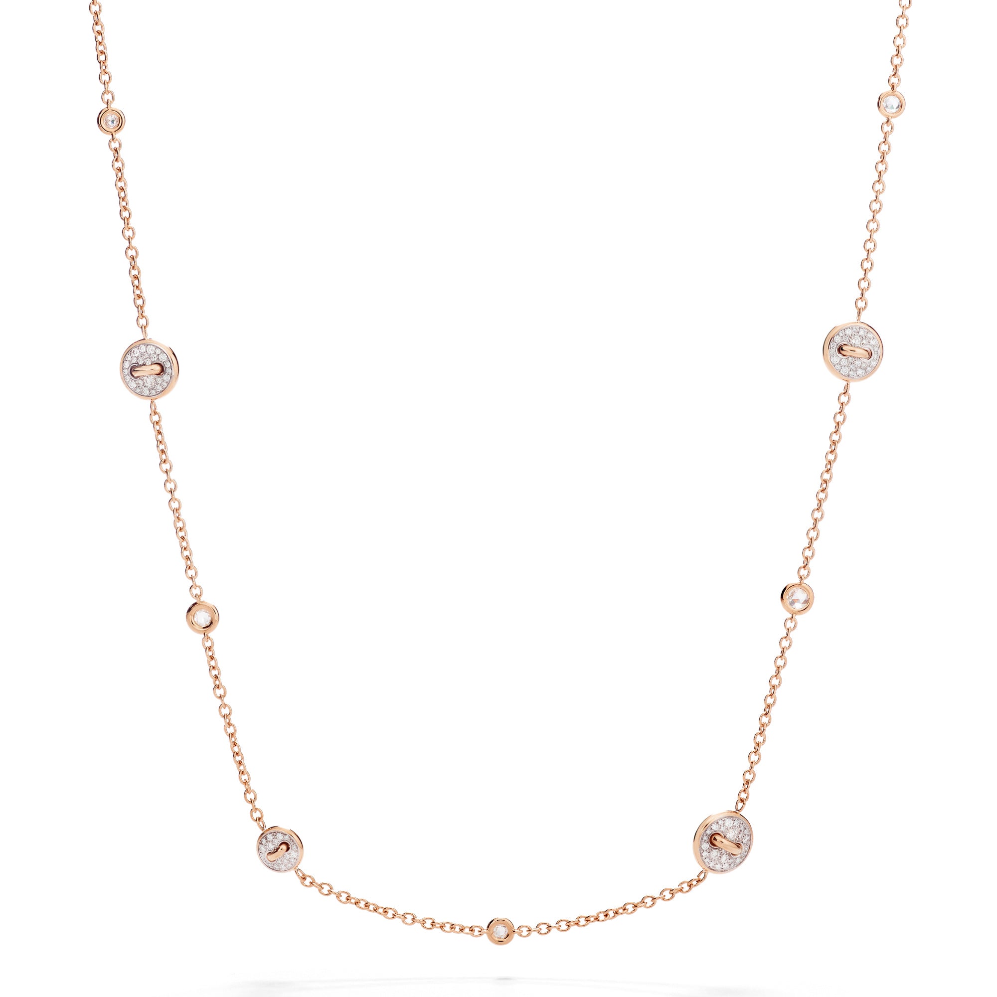 Pomellato Pom Pom Dot wendbare Halskette (PCC6031O7WHRDB000) aus Roségold mit Diamant