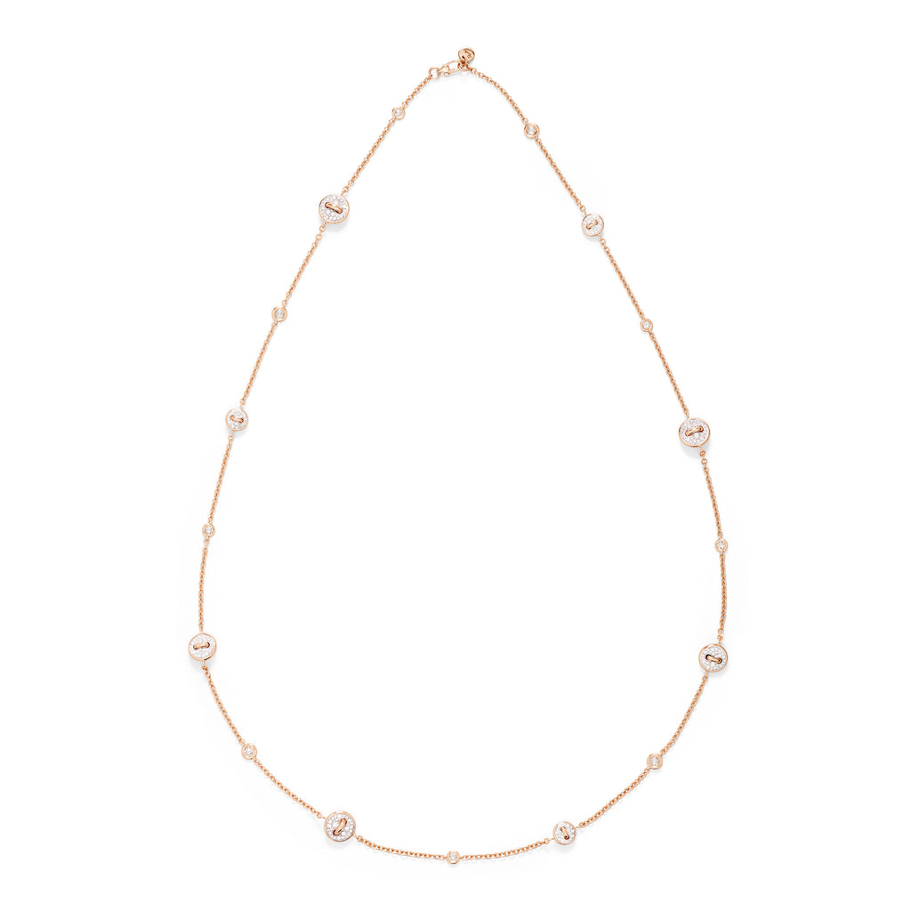 Pomellato Pom Pom Dot wendbare Halskette (PCC6031O7WHRDB000) aus Roségold mit Diamant