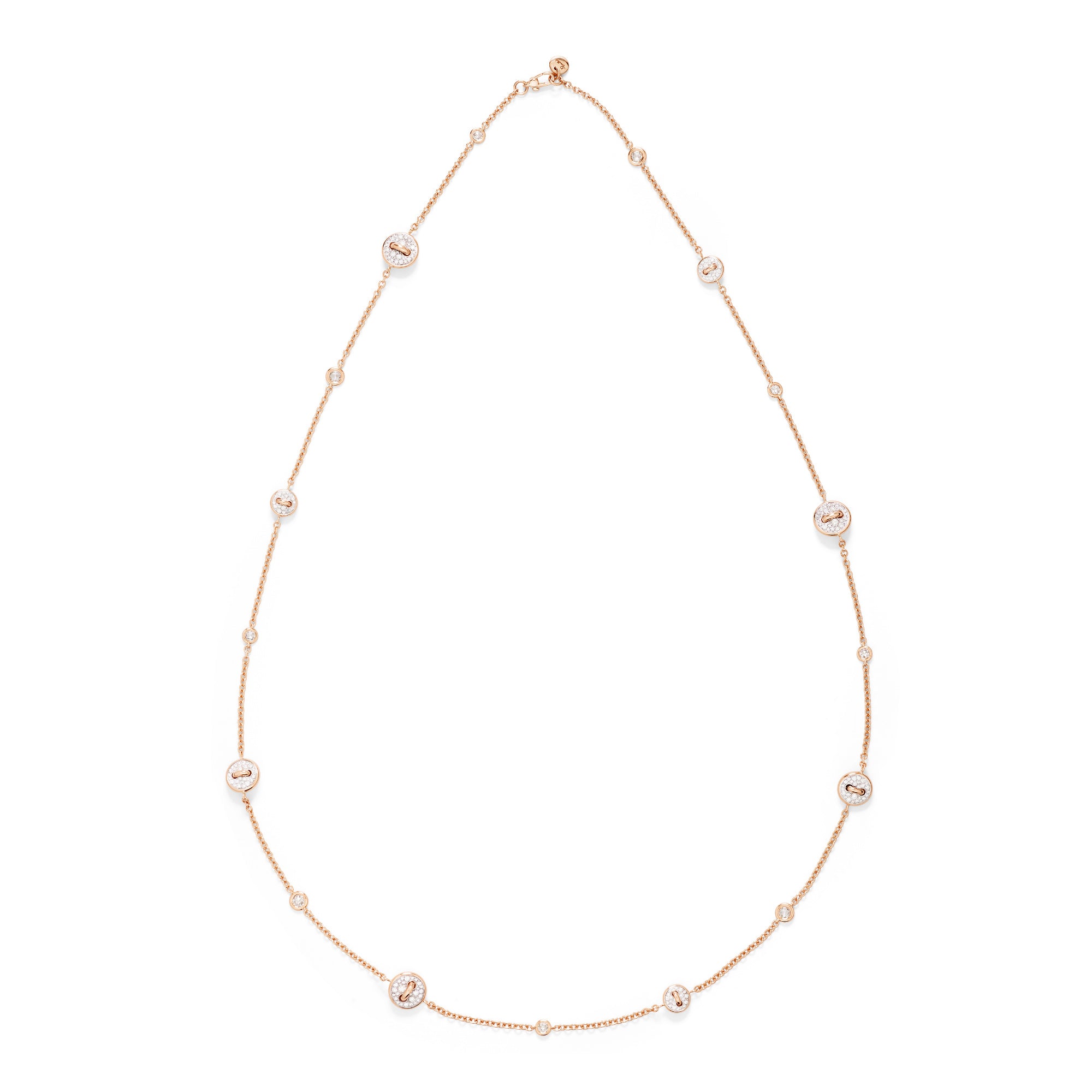 Pomellato Pom Pom Dot wendbare Halskette (PCC6031O7WHRDB000) aus Roségold mit Diamant