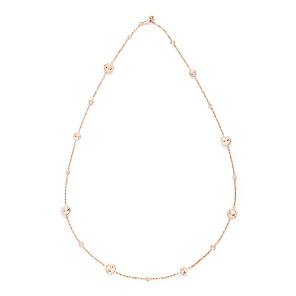Pomellato Pom Pom Dot wendbare Halskette (PCC6031O7WHRDB000) aus Roségold mit Diamant