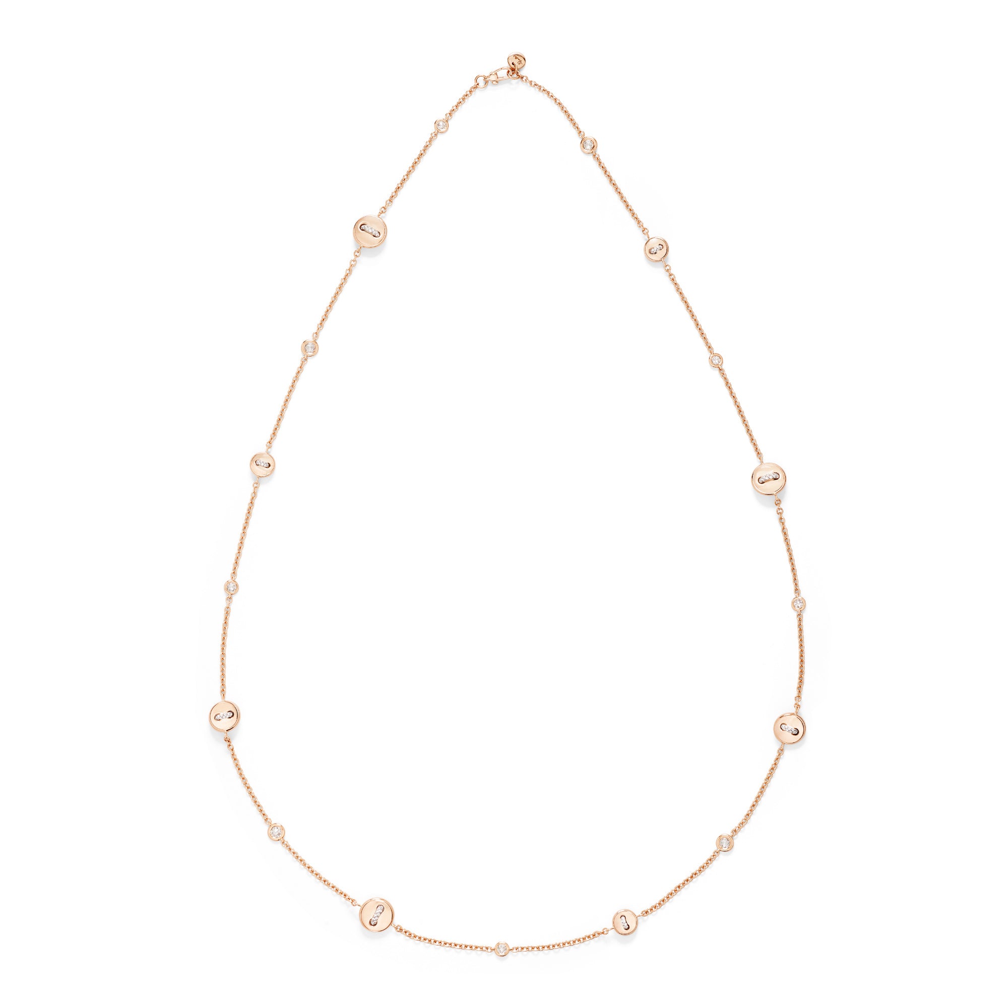 Pomellato Pom Pom Dot wendbare Halskette (PCC6031O7WHRDB000) aus Roségold mit Diamant