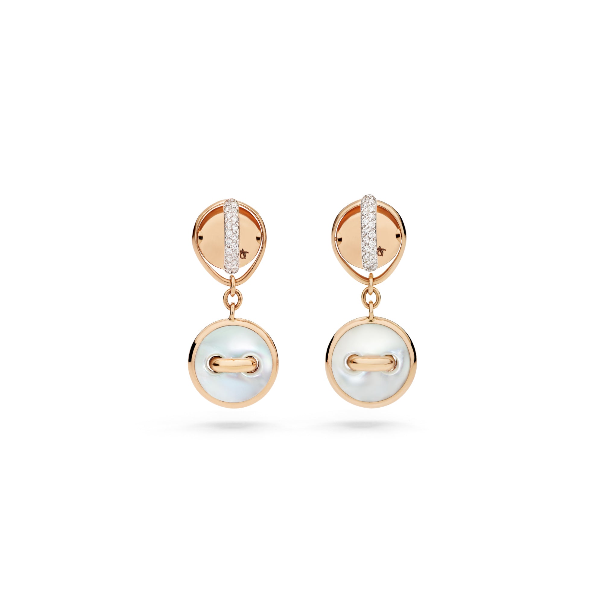 Pomellato Pom Pom Dot wendbare Ohrringe (POC5030O7WHRDB0MY) aus Weißgold mit Diamant