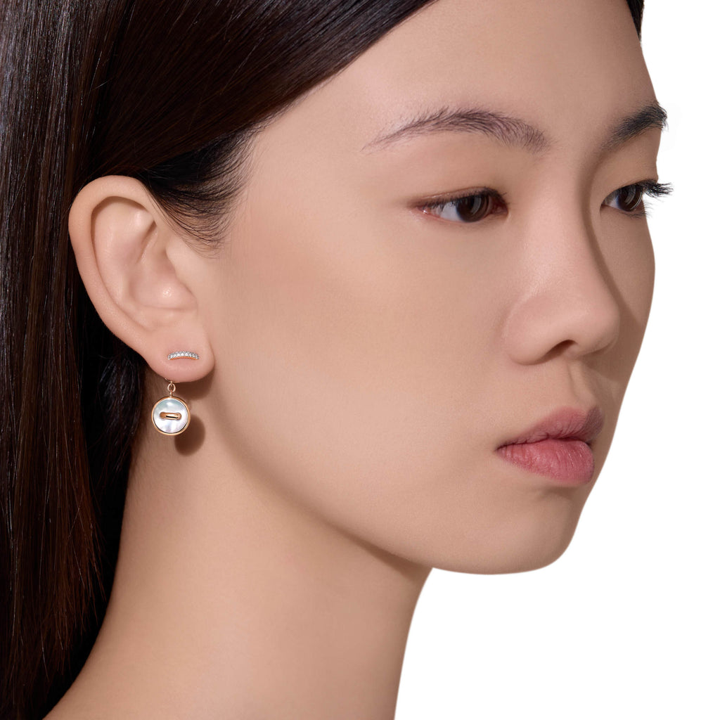 Pomellato Pom Pom Dot wendbare Ohrringe (POC5030O7WHRDB0MY) aus Roségold mit Diamant, Malachit und Perlmutt