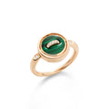 Pomellato Pom Pom Dot wendbarer Ring (PAC5030O7000BMPMY) aus Bicolor-Gold mit Diamant, Malachit und Perlmutt