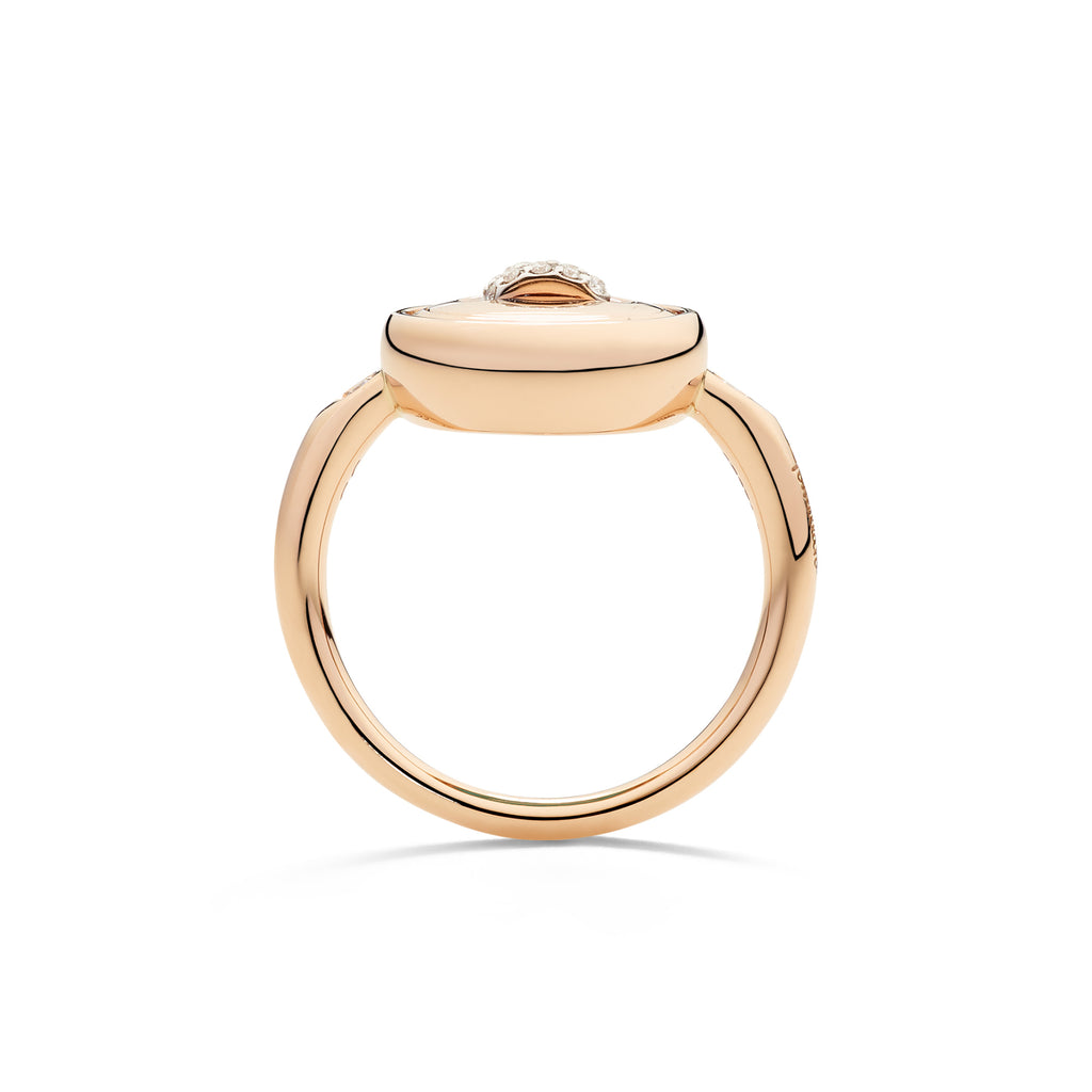 Pomellato Pom Pom Dot wendbarer Ring (PAC5031O7WHRDB0TU) aus Bicolor-Gold mit Diamant und Türkis
