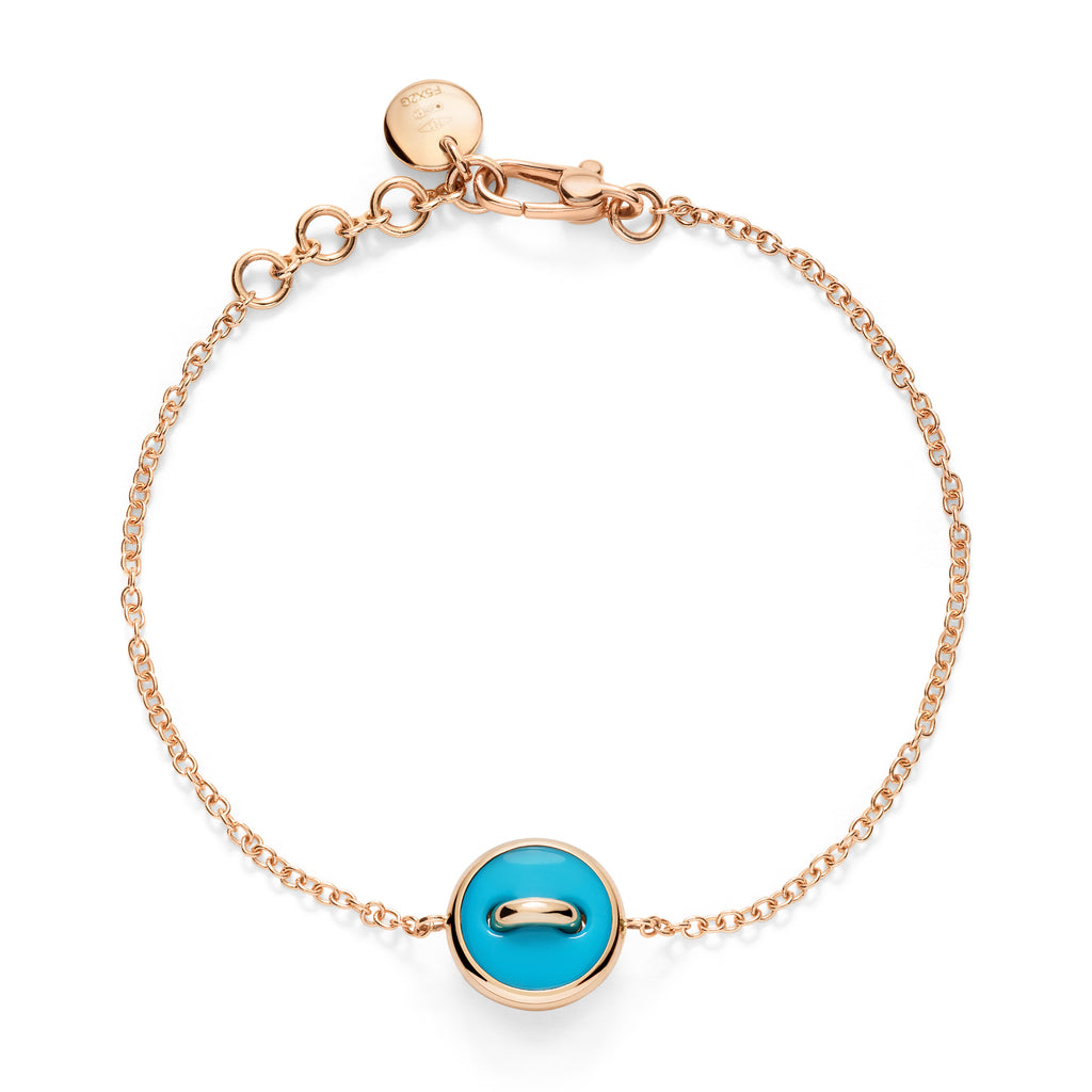 Pomellato Pom Pom Dot Wendbares Armband (PBC5030O7WHRDB0TU) aus Bicolor-Gold mit Diamant und Türkis