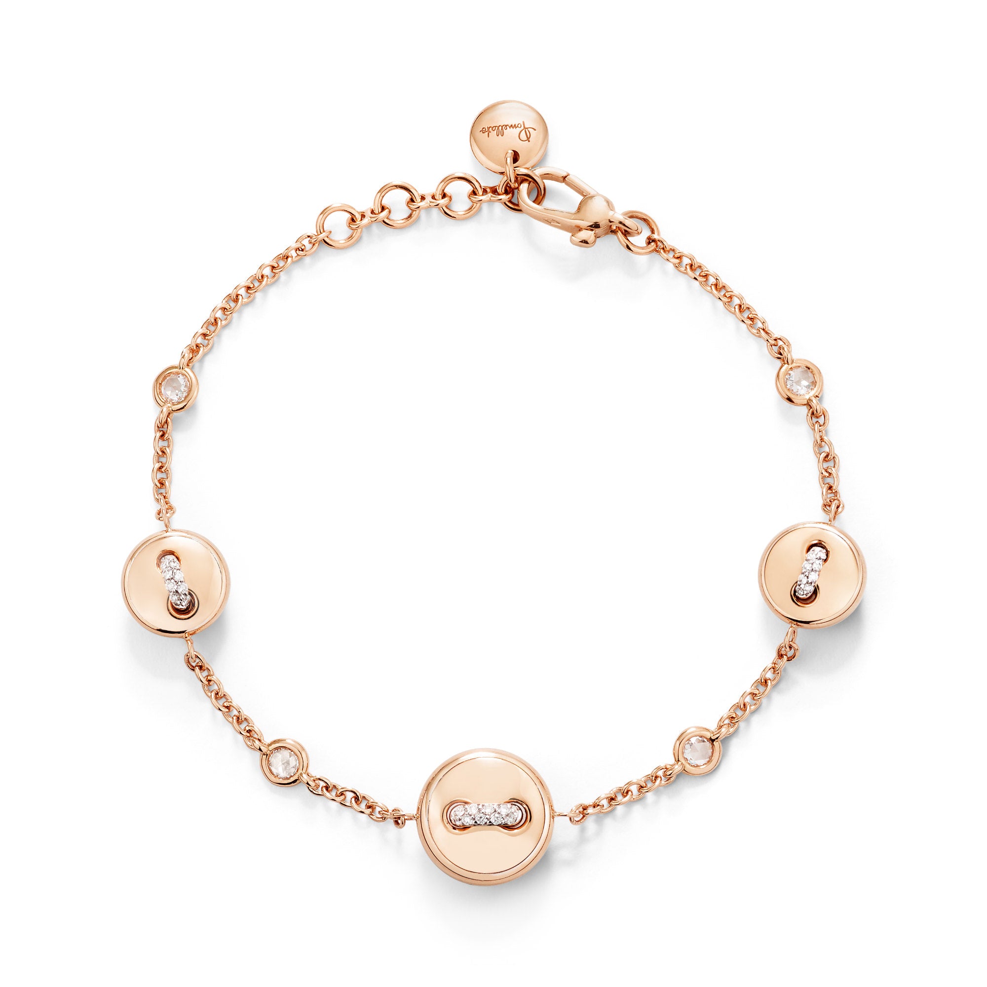 Pomellato Pom Pom Dot wendbares Armband (PBC6031O7WHRDB000) aus Roségold mit Diamant