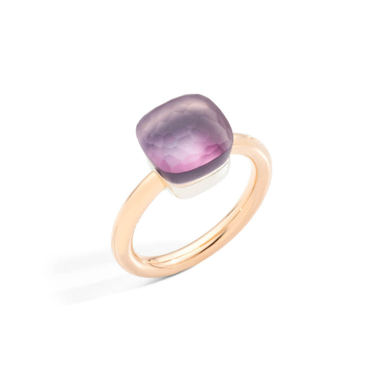 Pomellato Ring Nudo Gelé Classic (PAA1100O6000SICMP) aus Bicolor-Gold mit Amethyst und Perlmutt