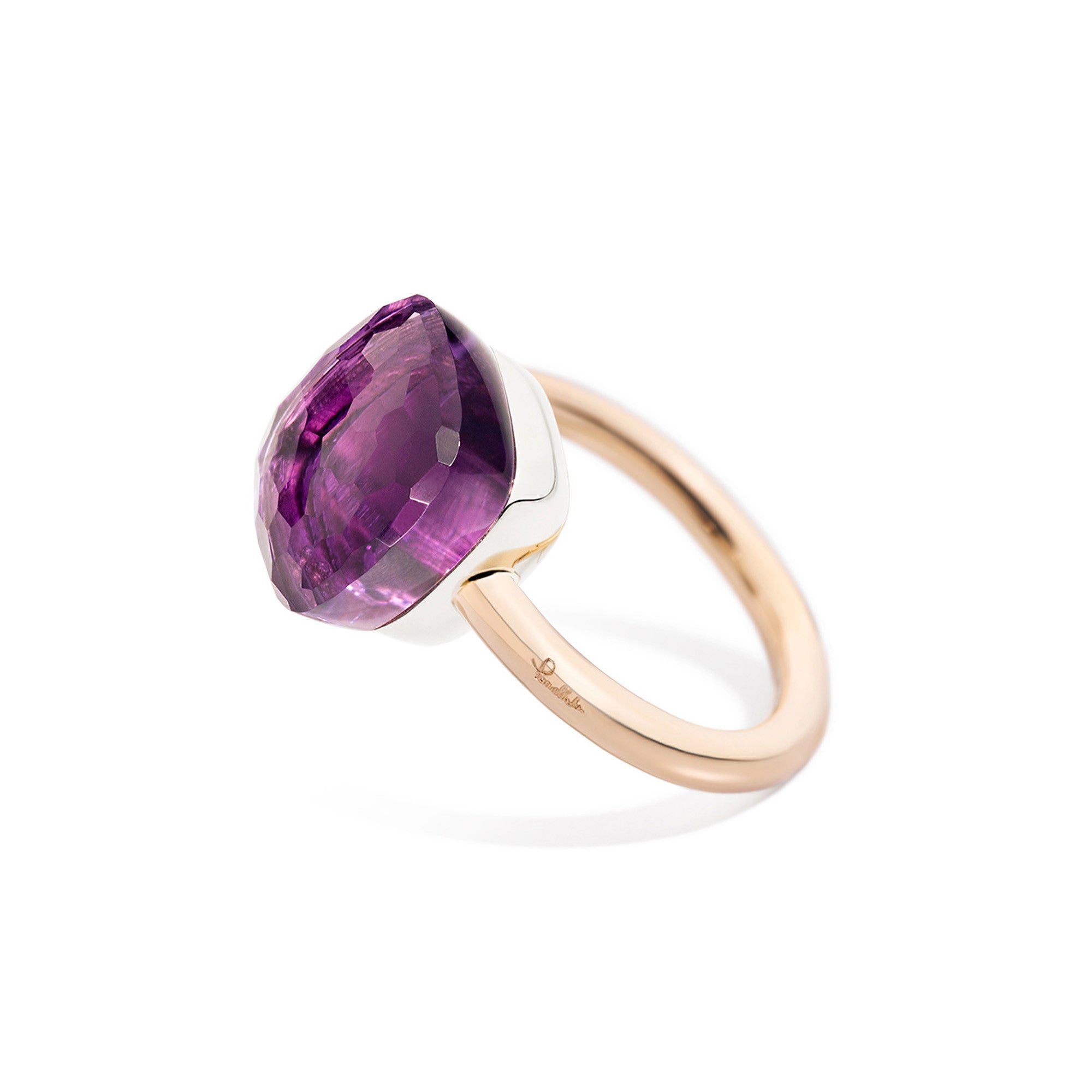 Pomellato Ring Nudo (PAB2010O6000000OI) aus Bicolor-Gold mit Amethyst