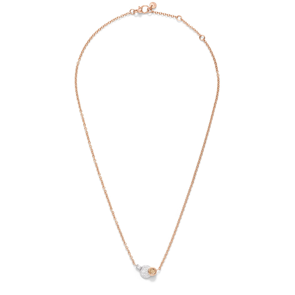 Pomellato Sabbia Halskette (PCC4070O6WHRDB0BR) aus Bicolor-Gold mit Diamant