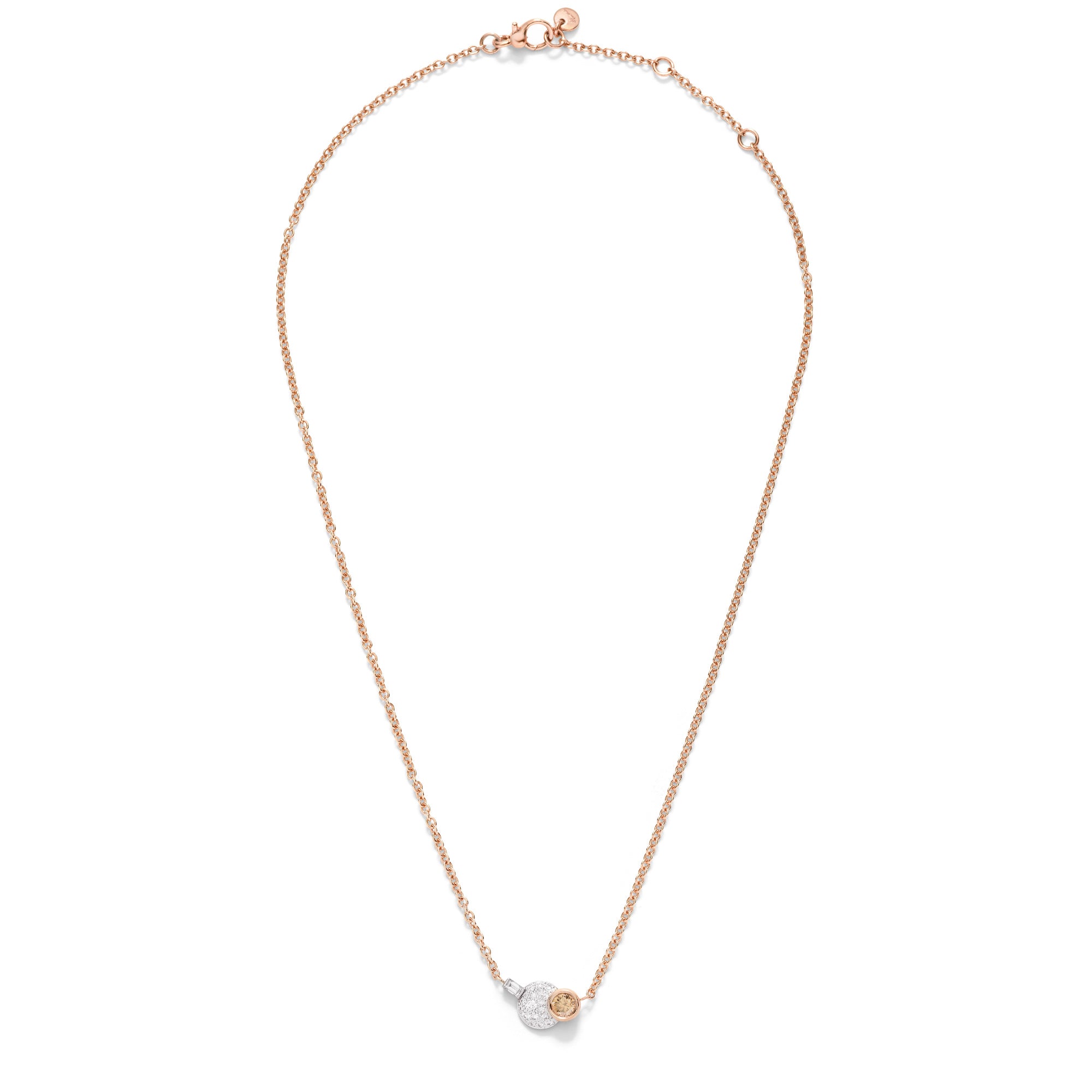 Pomellato Sabbia Halskette (PCC4070O6WHRDB0BR) aus Bicolor-Gold mit Diamant