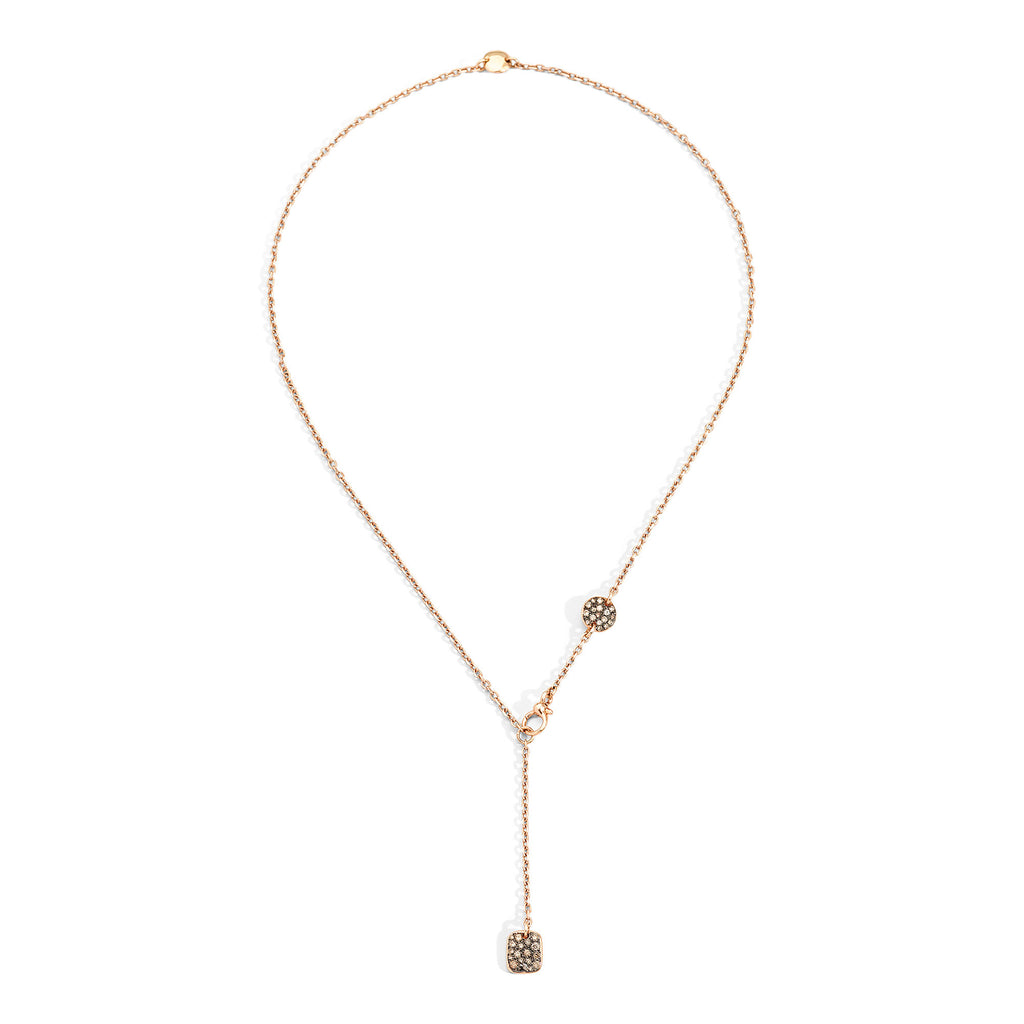 Pomellato Sabbia Lariat Halskette (PCC011007BWRDBX00) aus Roségold mit Diamant