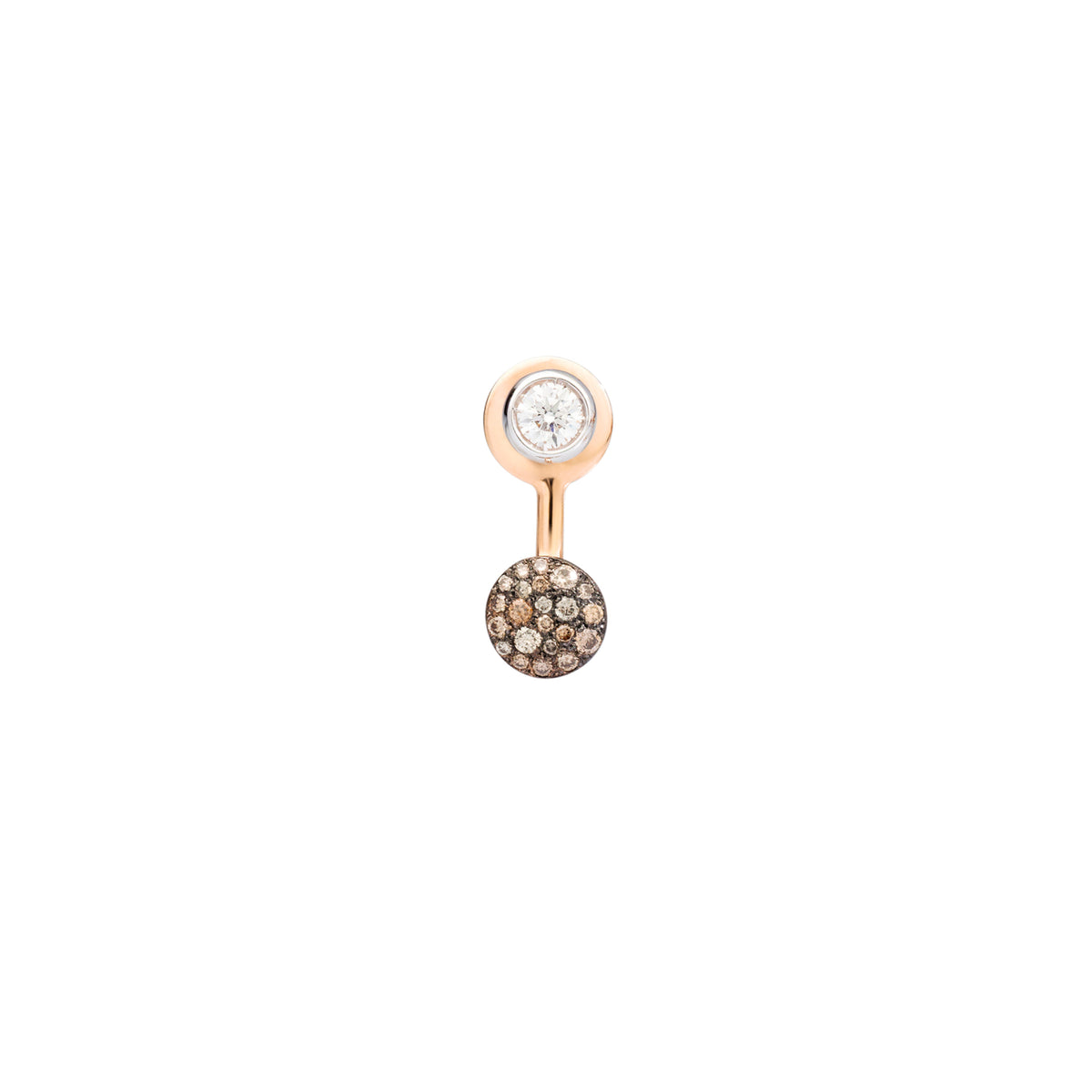 Pomellato Sabbia Ohrring (PHC3052O6BWRDB0BR) aus Bicolor-Gold mit Diamant