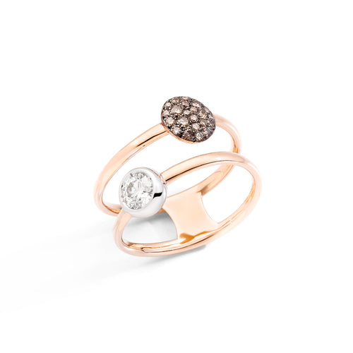 Pomellato Sabbia Ring (PAC3051O6BWRDB0BR) aus Bicolor-Gold mit Diamant