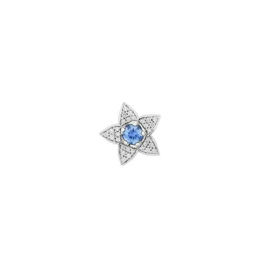 Poppy Brosche, Weißgold • Diamant • Saphir von Bron (8BW1291CSBR)