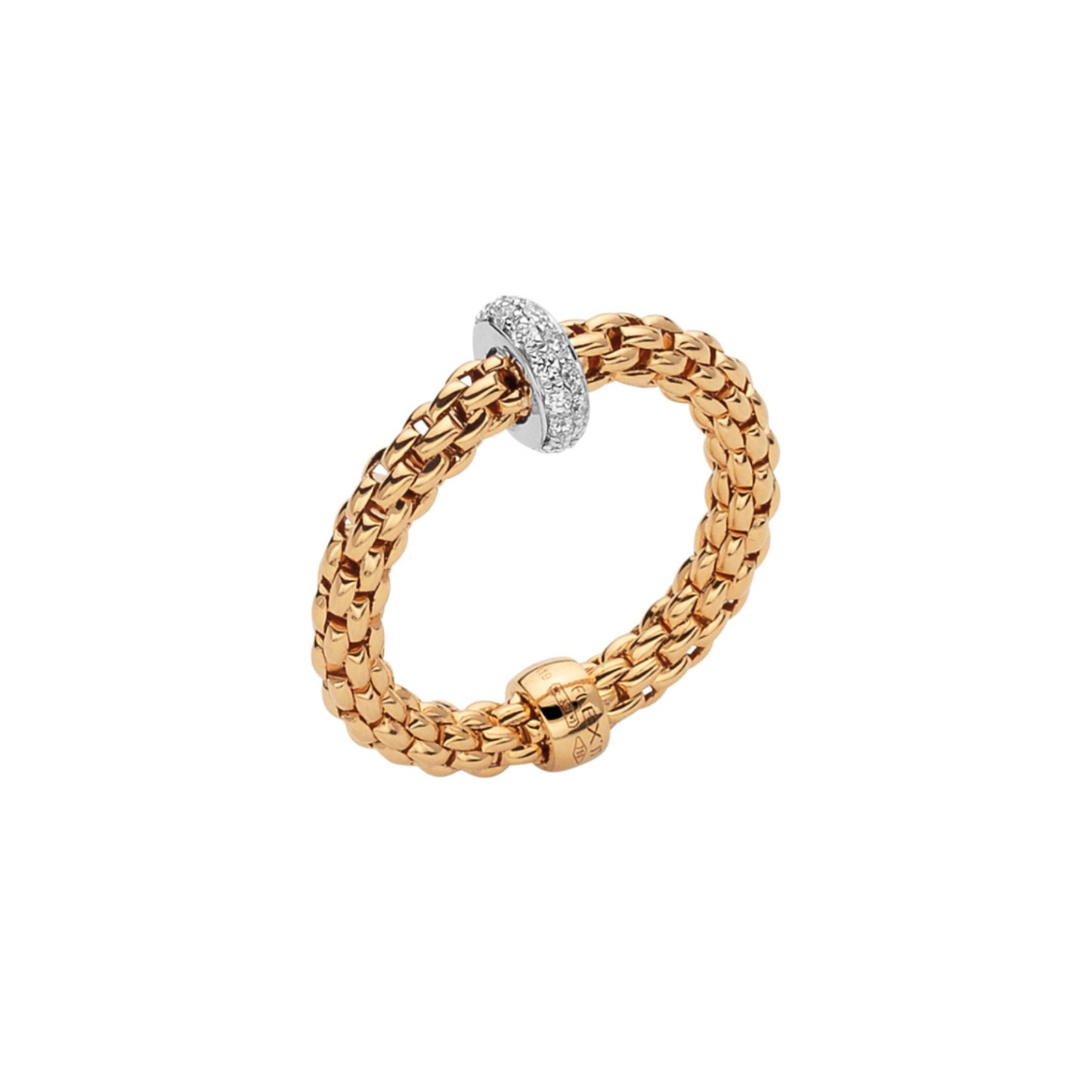 Prima Flex'it Ring mit Diamanten, Bicolor-Gold • Diamant von FOPE (74508AX_BB_G_XBX_00S)