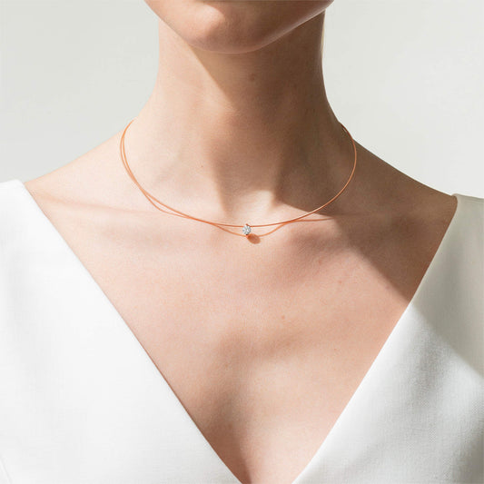 Princess Anhänger  von Niessing (N363960-8mm-0.4ct-cinnamon-cr)