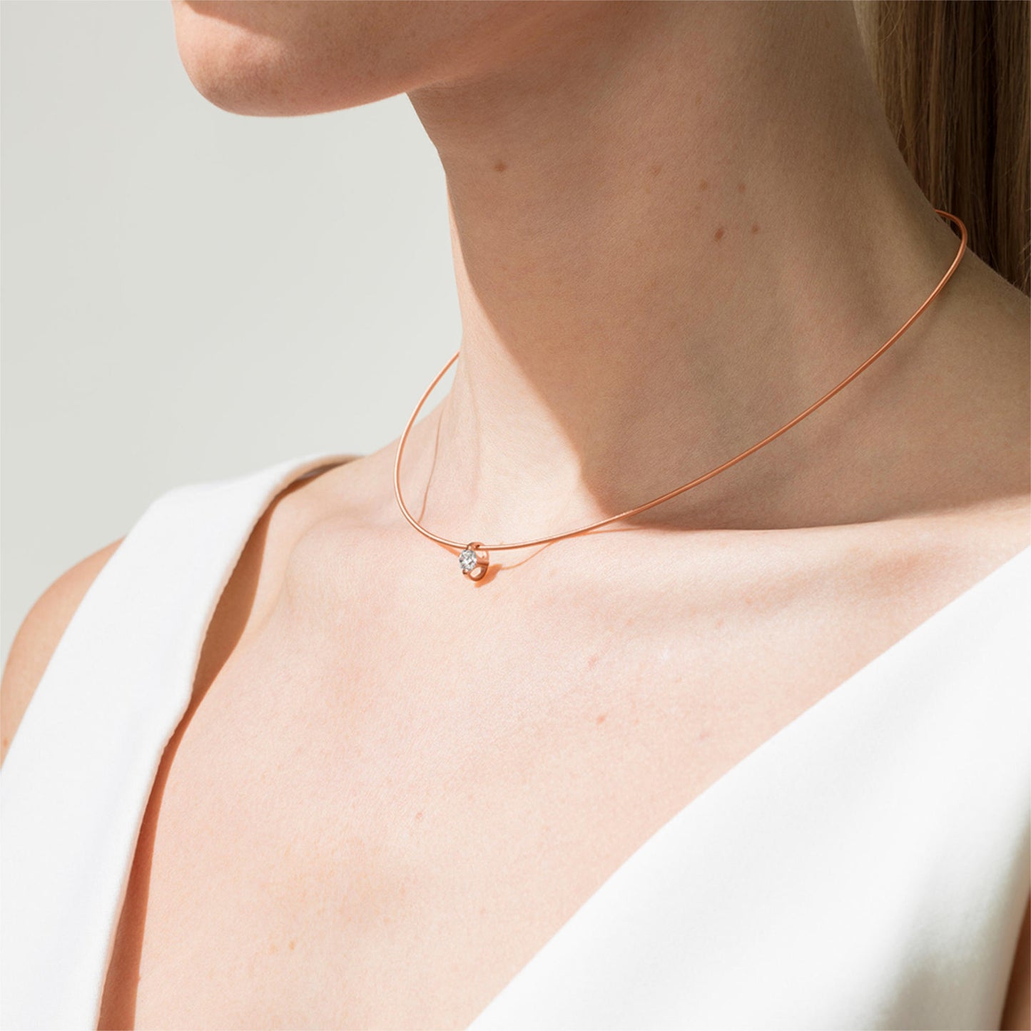 Princess Anhänger  von Niessing (N363960-8mm-0.4ct-cinnamon-cr)