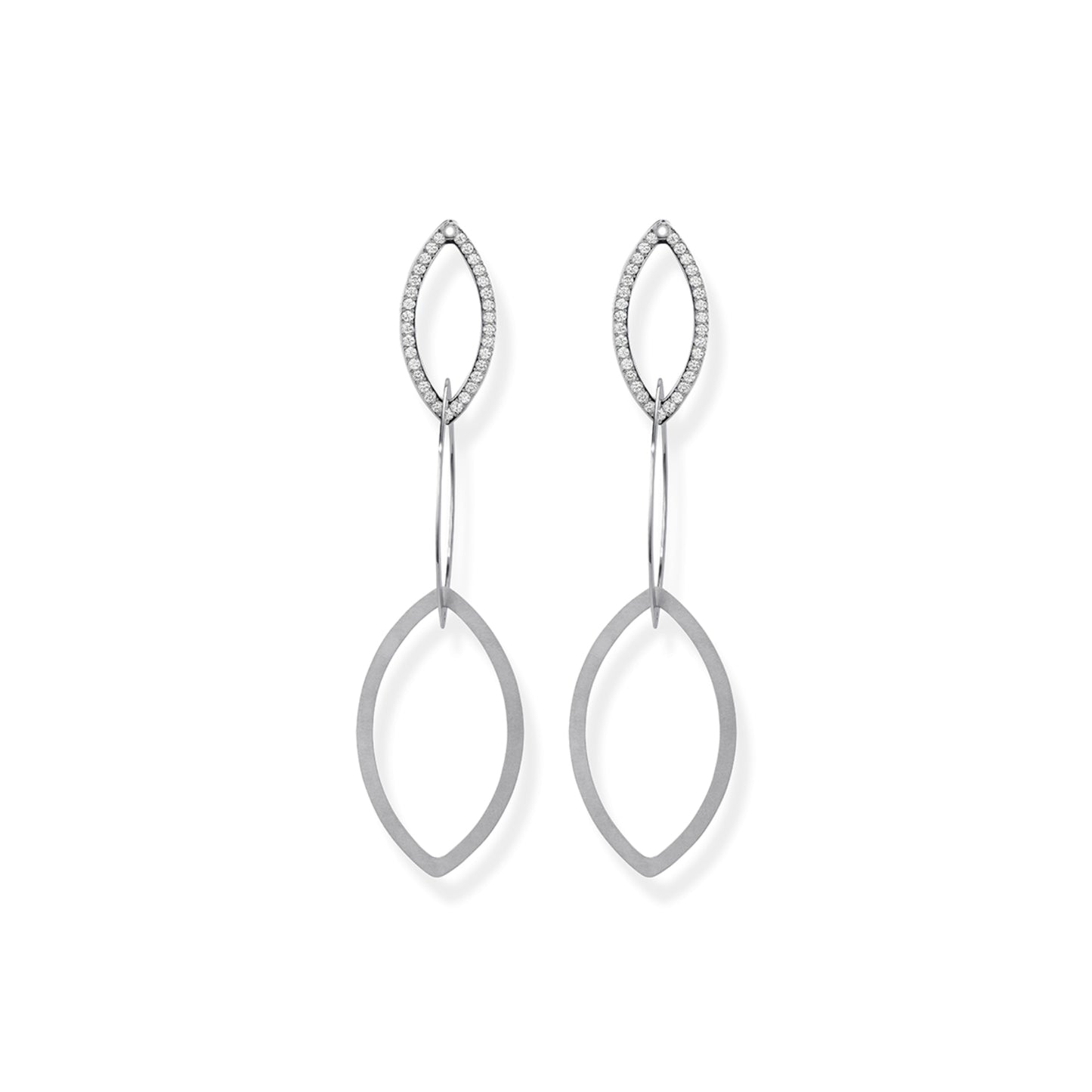 Quinta Navette Ohrhänger von Niessing (N364918-80mm-pt)