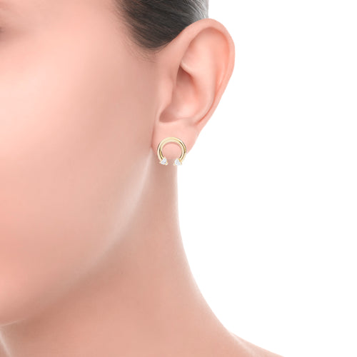 Recarlo Anniversary Love Ohrstecker - E86FA010/G024 (G024) aus Gelbgold mit Diamant