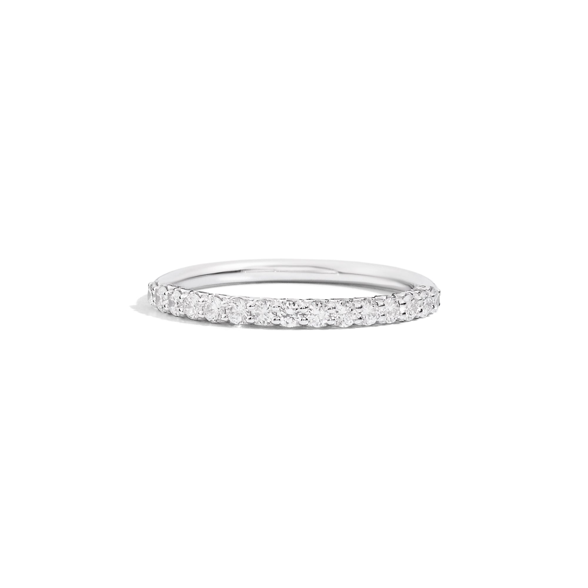 Recarlo Half-circle Wedding Ring - R01MZ973/018 (018) aus Weißgold mit Diamant
