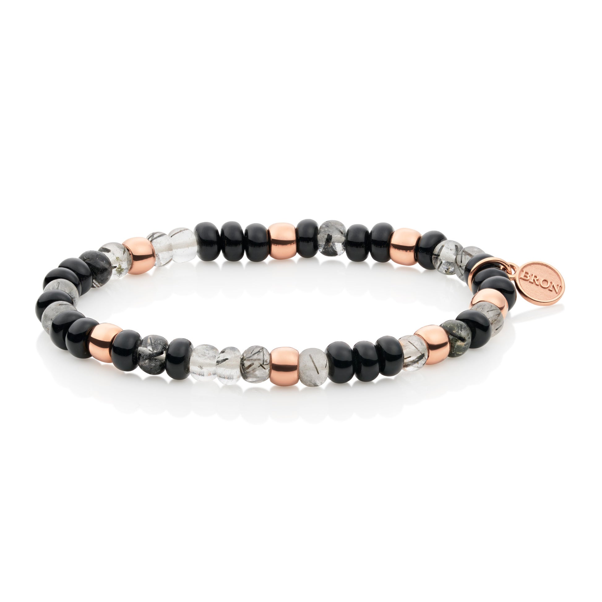 Reflex Armband, Roségold • Onyx • Quarz von Bron (8AR3985MIX83)