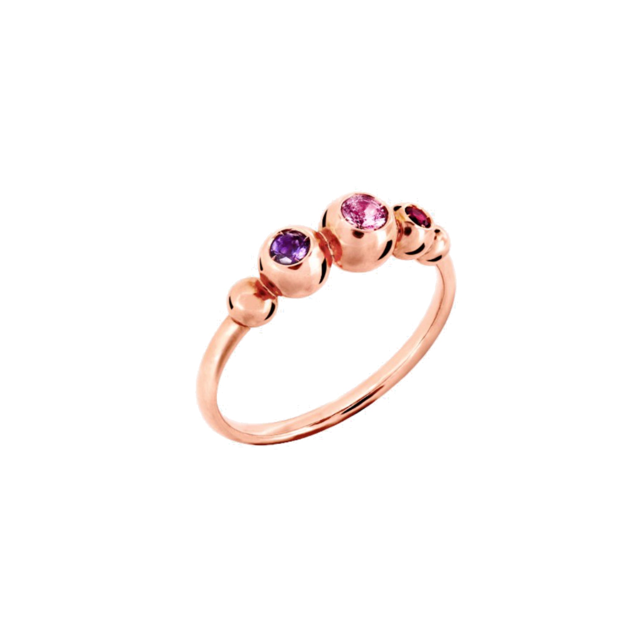 Ring Bollicine, Roségold • Edelsteine von DoDo (DAC3006-BOLLI-ZRI9R)