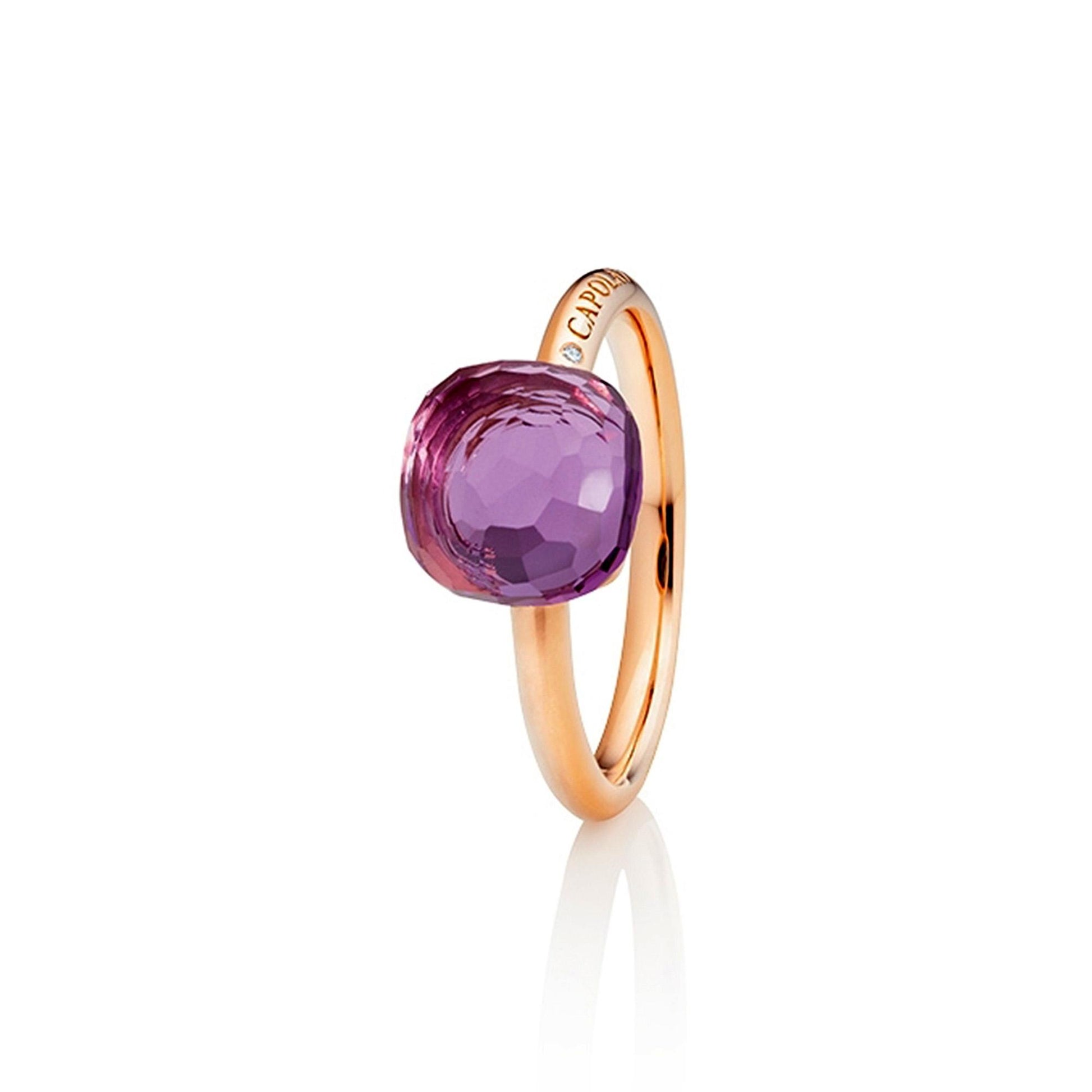 Ring Happy Holi, Roségold • Amethyst • Diamant von Capolavoro (RI9AMI02696.FAC)