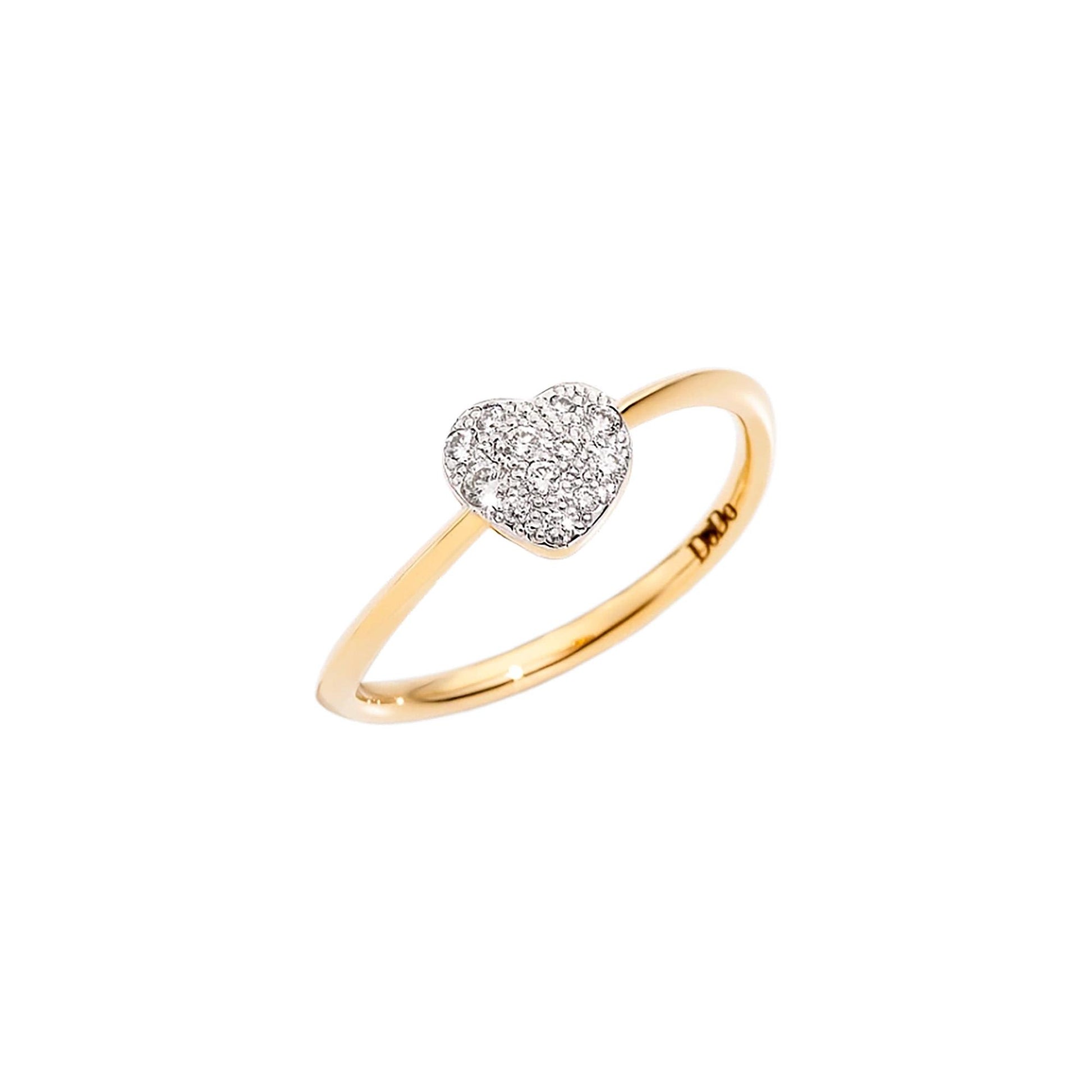 Ring Mini-Herz „Precious“, Gelbgold • Diamant von DoDo (DAC0003-HEARX-DB0OG)