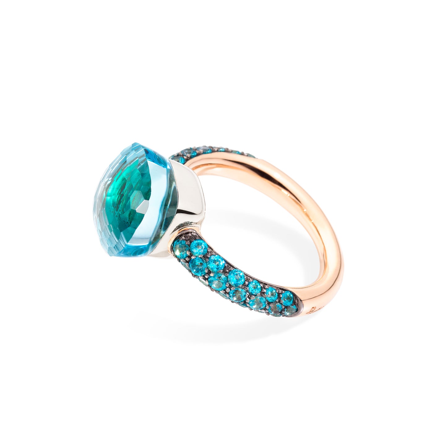 Ring Nudo Deep Blue, Bicolor-Gold • Achat • Topas von Pomellato (PAB9040O6000TTPOY)