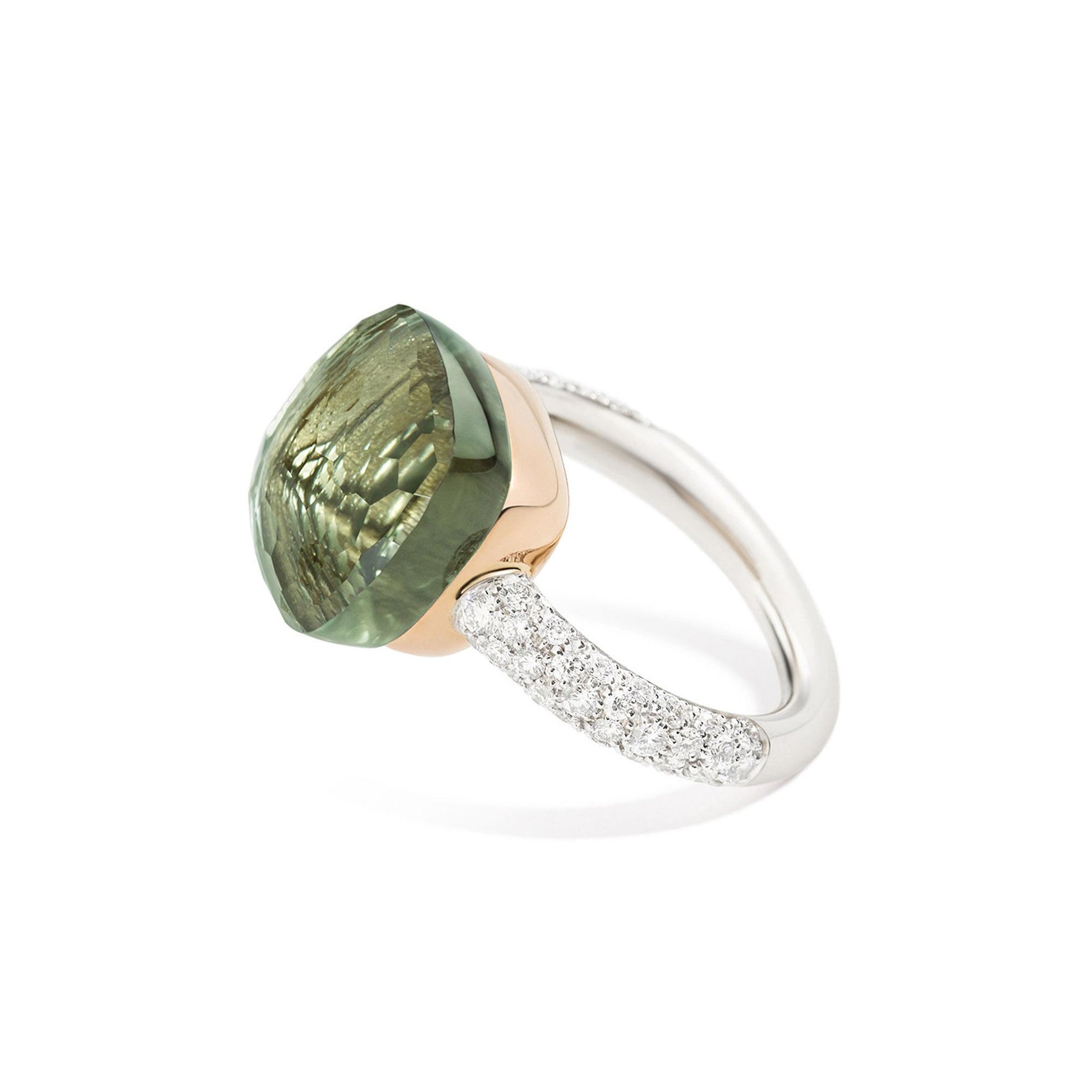 Ring Nudo, Bicolor-Gold • Diamant • Prasiolith von Pomellato (PAB4010O6000DB0PA)