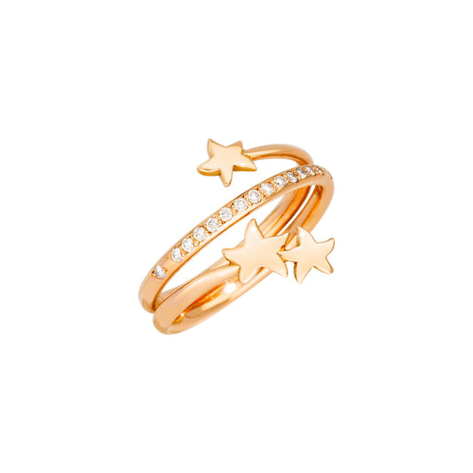 Ring Stellina „Precious“ mit Diamanten, Roségold • Diamant von DoDo (DAC1007-STAR3-DB09R)