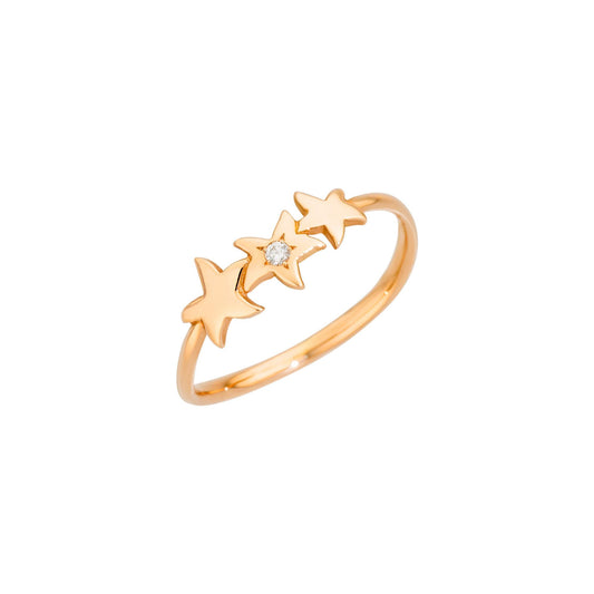 Ring Stellina „Precious“ mit Diamanten, Roségold • Diamant von DoDo (DAC1008-STAR3-DB09R)