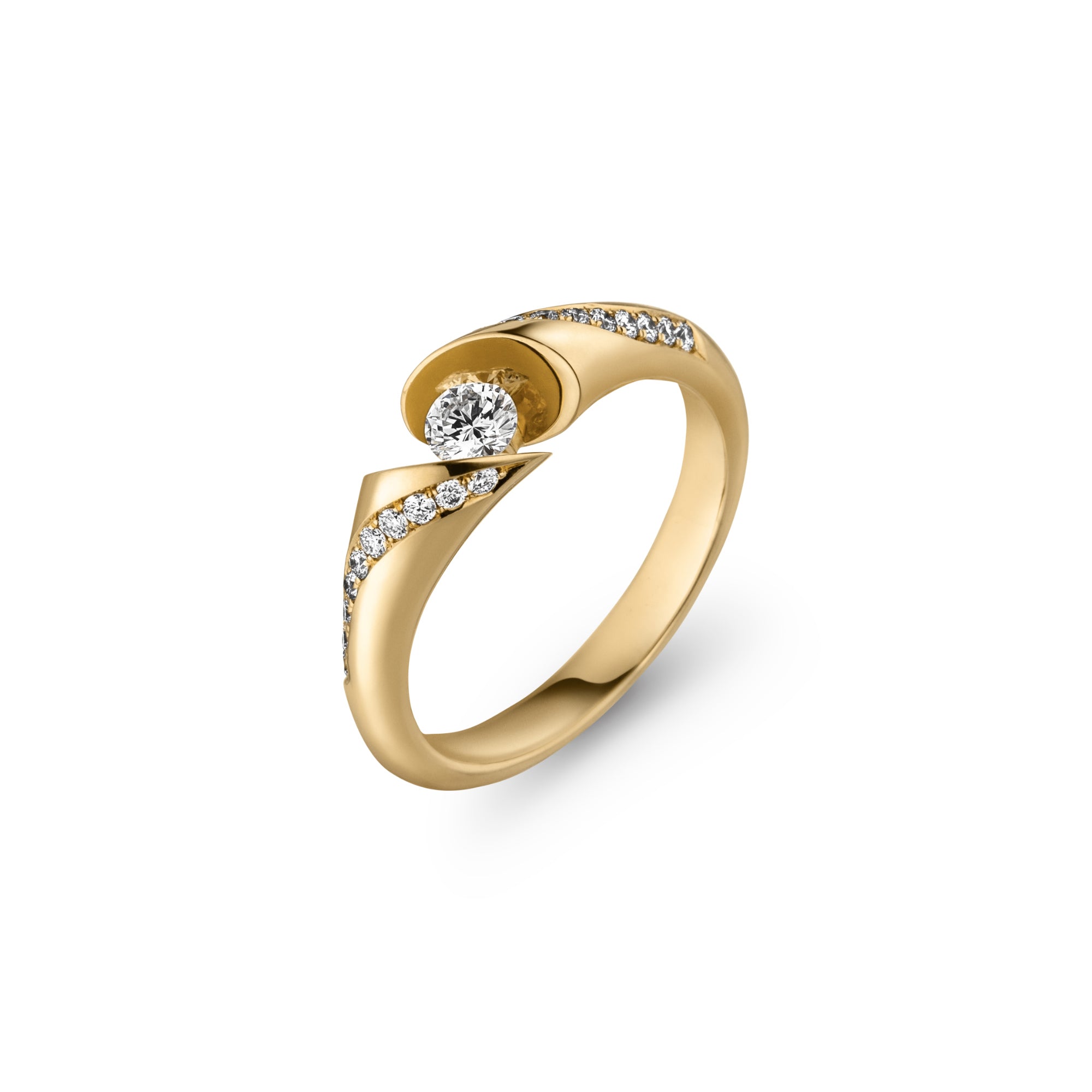 Schaffrath CALLA Diamantring - 118_CALLZ_15_GW (GW) aus Gelbgold mit Diamant